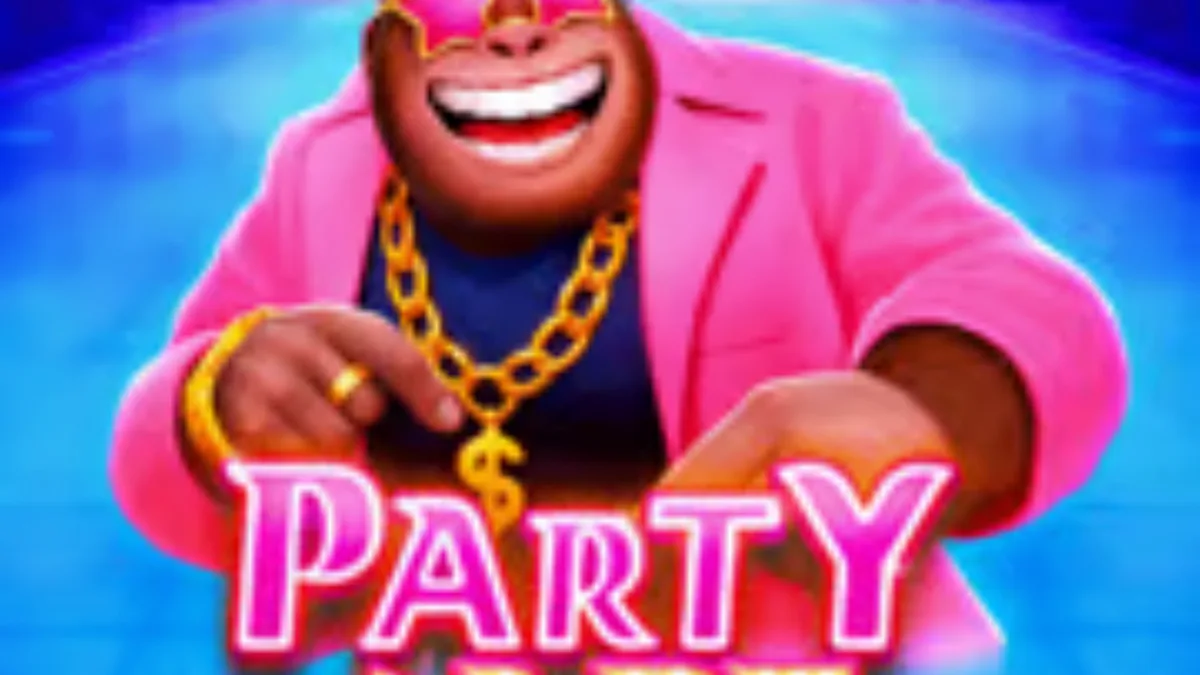 Visual penuh warna dari slot Party Ape dengan karakter primata bergaya urban.