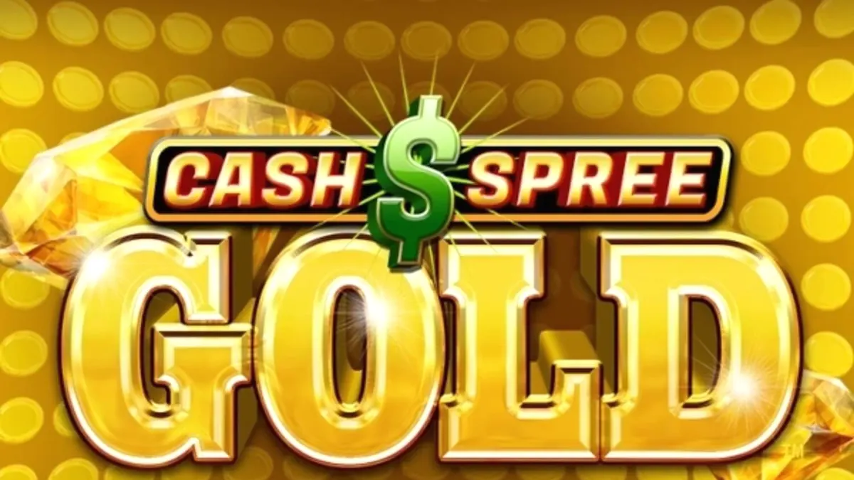 Tampilan visual slot Cash Spree Gold dengan simbol emas dan permata yang mewah.